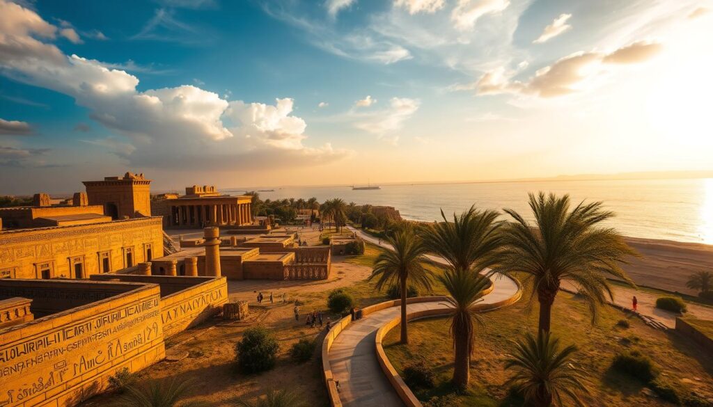 Tempelanlage entlang des Nils