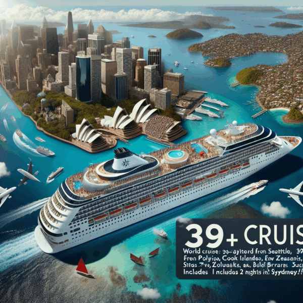 Kreuzfahrten Weltkreuzfahrt: Kreuzfahrt mit Noordam von Seattle bis Sydney 39-tägig inkl. Flüge 3-Sterne-Hotels mit Frühstück / Premium-Plus-Schif