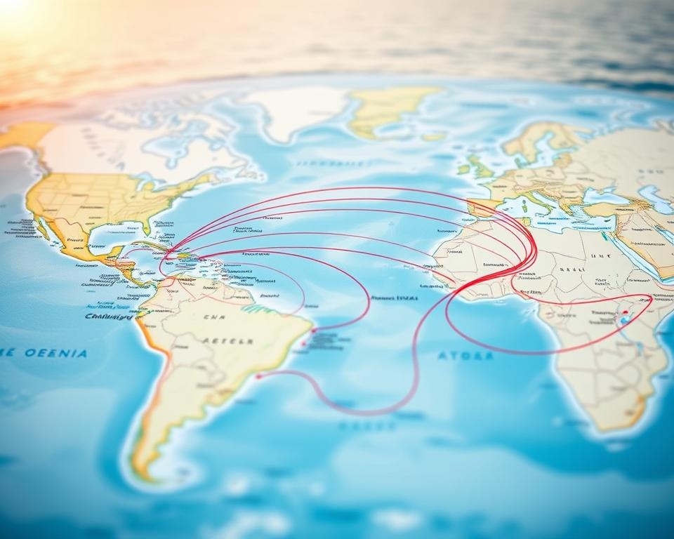 Kreuzfahrtrouten Karte